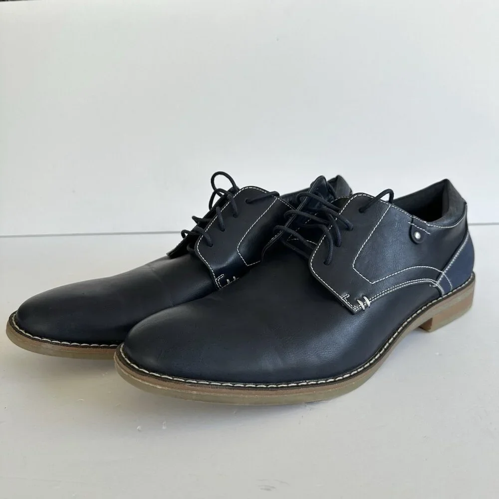 Restoration Memory Foam Men's Oxford Dress Shoes Sz 12M Mitch Navy Blue Corpcore